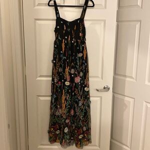 anthropologie black dress with flowers New Anthropologie main image 1